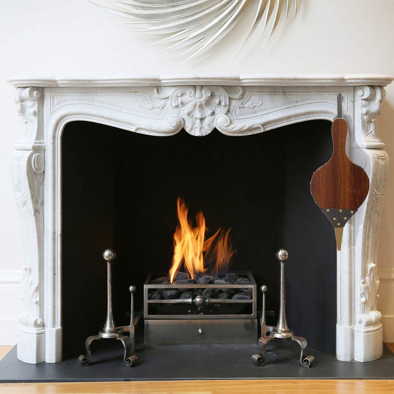 Fireplace Bellows 17"x7.5" Large Wood Bellows Fireplace Tools Accessories Brown 17"x7.5"