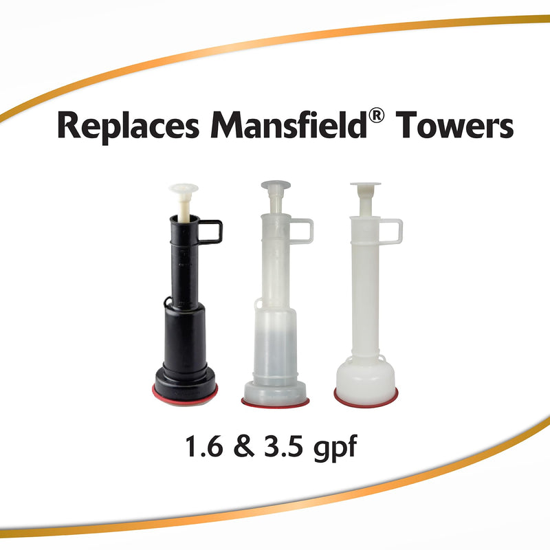 Korky Fits Mansfield 210 and 211 Universal Toilet Flush Valve & Seal Kit – Replaces Black and White Flush Towers – Long Lasting Material – 4033BP