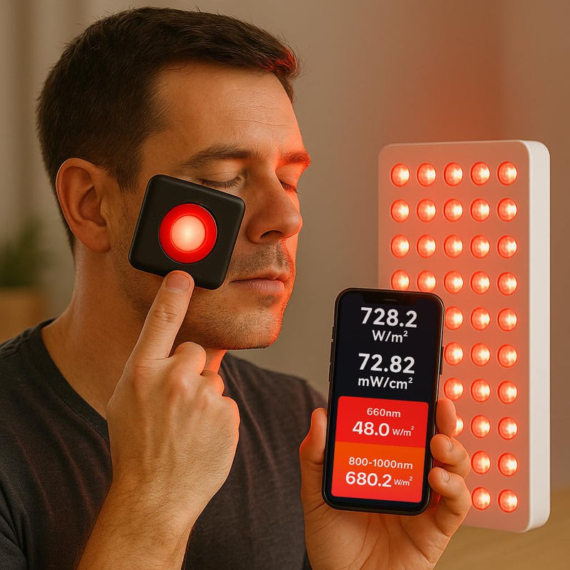 VBR-REDNIR Meter,Test The Irradiance Intensity for 660nm Red Light, 730nm and 800-1000nm Near Infrared Light