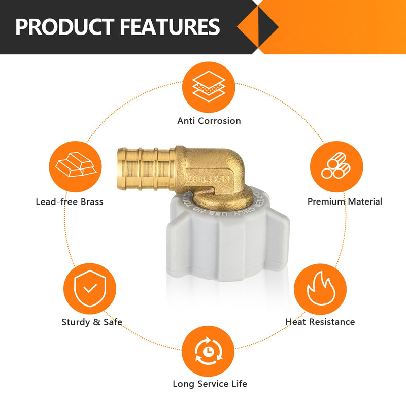 20PC HeSun 1/2" Pex Crimp x 1/2" Female NPT Swivel Elbow(PEX1807299-20) 20 PACK, 1/2" PEX x 1/2" FEMALE
