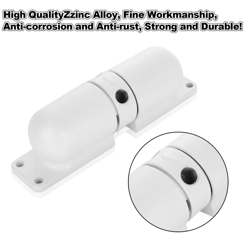 2PCS Automatic Door Closer for Home, Heavy Duty Zinc Alloy Auto Door Closer with Spring Tension, Self-Closing Safety Hardware for Interior Doors, White (2-Pack)