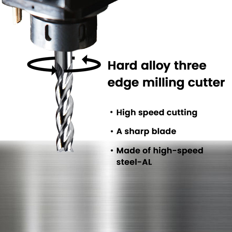 NZ 3 Flute 3/16" Carbide Square End Mill, 5PCS | Milling Cutter for Machining Alloy Steel, Aluminum Alloy, Copper Alloy 3/16 inch 5