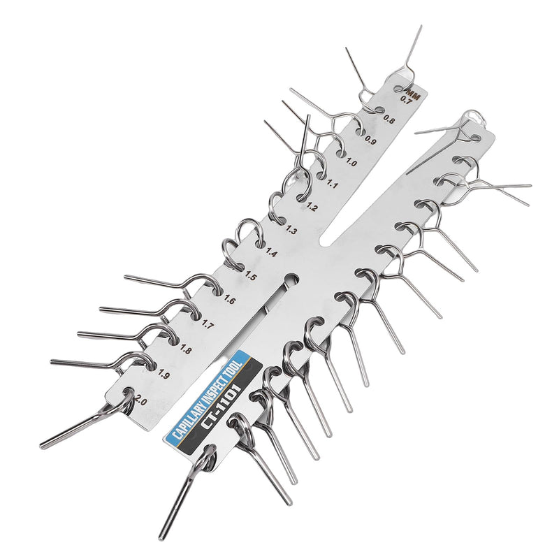 Stainless Steel Capillary Tube Gage Dual Claw Design Bilingual Scale for Refrigeration Systems, Enhancing Measurement Efficiency, with Inside and Outside Thickness Measure, for