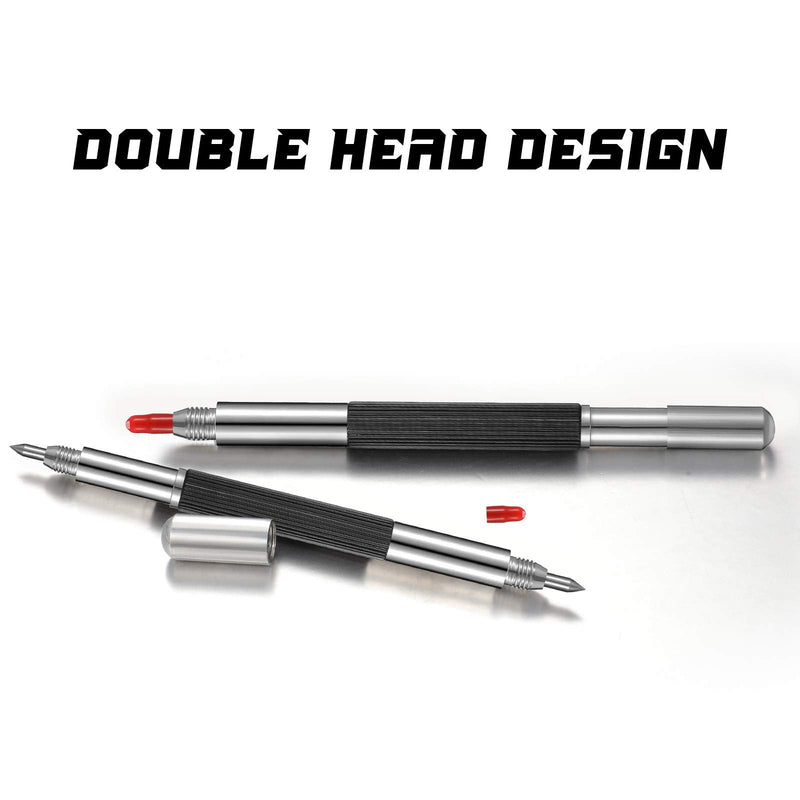 Zonon 8 Pieces Double Head Tungsten Caride Tip Scriber Engraving Pen Tip Scriber Metal Etching Engraving Pen for Glass Metal Ceramics Tile Stone Aluminum Alloy Wood