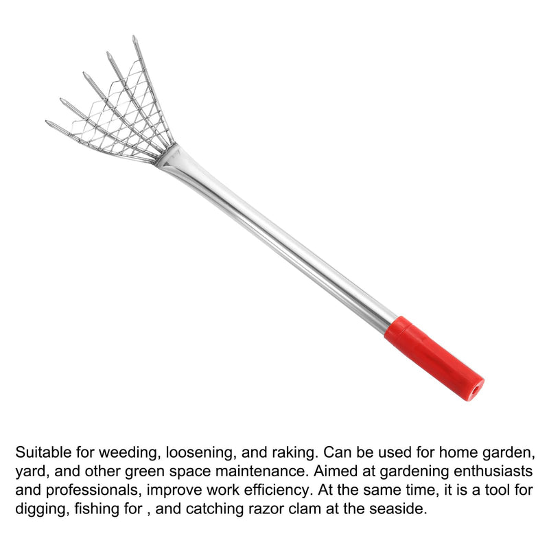 HARFINGTON 2pcs Clam Rake 20" Small Shells Clam Digger Soil Tiller Grass Rake with Ergonomic Handle for Seafood Digging Rake Gardening Cultivating Yard 20"