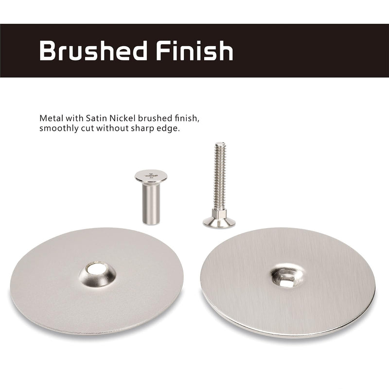 Door Knob Cover, 2-5/8" Diameter Solid Steel Deadbolt Cover Plate, Hole Filler Plate for Door Handle (1, Satin Nickel) 1