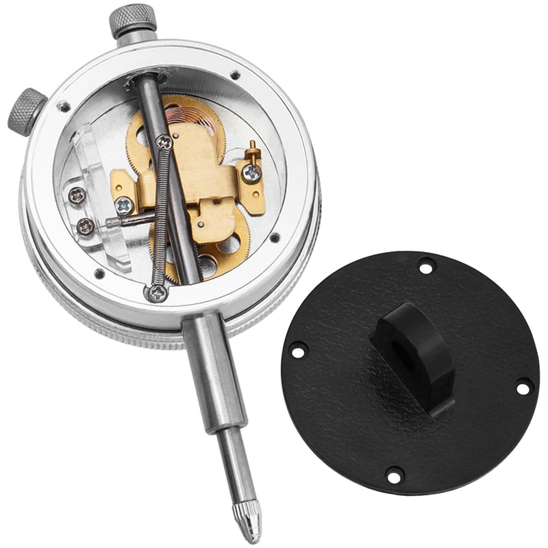 Wolfride Mechanical Dial Indicator Gauge 0-10mm, High-Precision 0.01mm Resolution, Silver Analog Measuring Tool for Machining, Automotive, and Industrial Applications