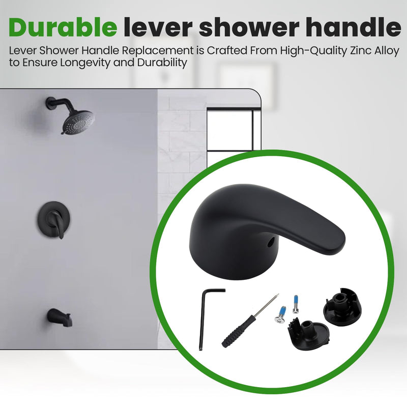 Replacement for Moen 100657 Lever Shower Handle, Compatible with Moen PosiTemp & Moentrol Valve Systems, Fits for Single Handle Tub/Shower Faucets, Matte Black