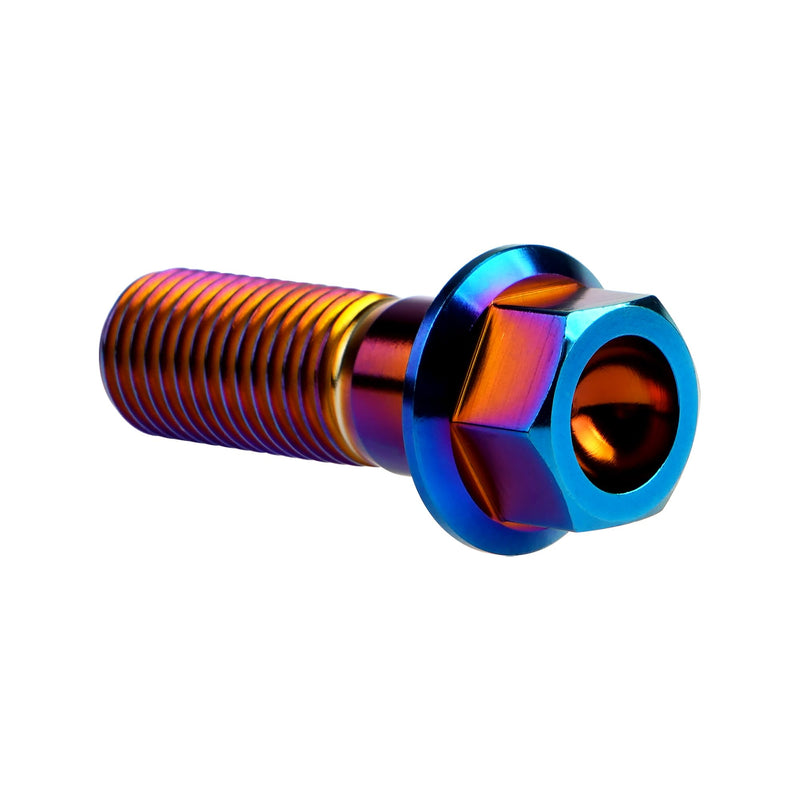 Titanium Bolt M12 30 35 40 45 50 55 60 65 70 75 80 85 90mm Hex Small Flange Head for Motorcycle Car Modification Pack of 4 (M12x35mm Pitch 1.25, Burnt Blue) M12x35mm Pitch 1.25