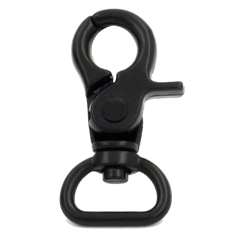 BIKICOCO 5/8'' Swivel Trigger Snap Hook Lobster Claw Clasp Spring Loaded Clip, D-Ring Ended, Black - Pack of 10 5/8'' Eyelet Black x 10 Pcs