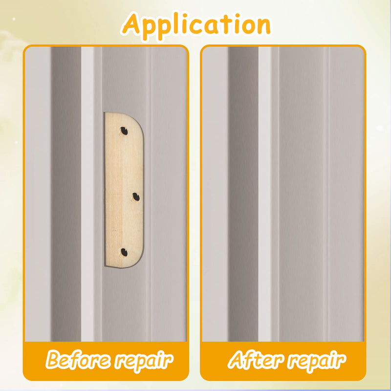 3.5 Inch Hinge Repair Wooden Plate Door Hole Cover Plate Wooden Hinge Filler Plate Wood Hinge Repair Kit Kitchen Cabinet Hinges Cabinet Door Hinge Blanks with Double Sided Tapes (8 Pack) 8