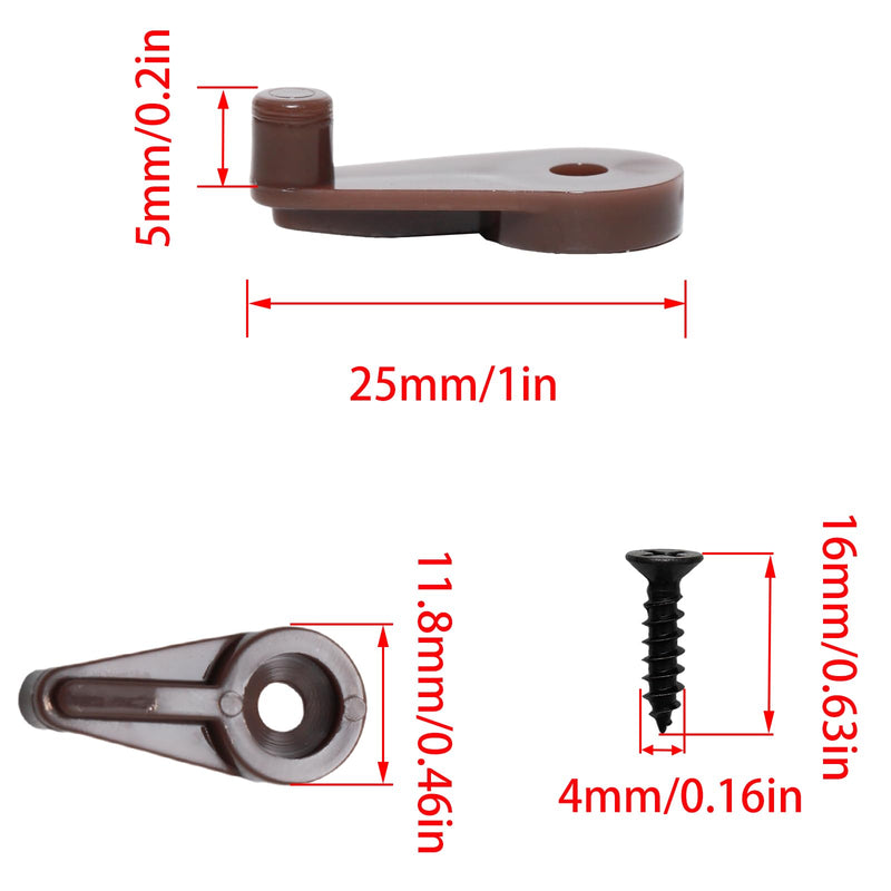 50 Pack Brown Glass Retainer Clips，Versatile Clips for Windows, Mirrors, Cabinet Doors, and More， Securely Hold Screens and Glass Panels（Includes Black Screws）