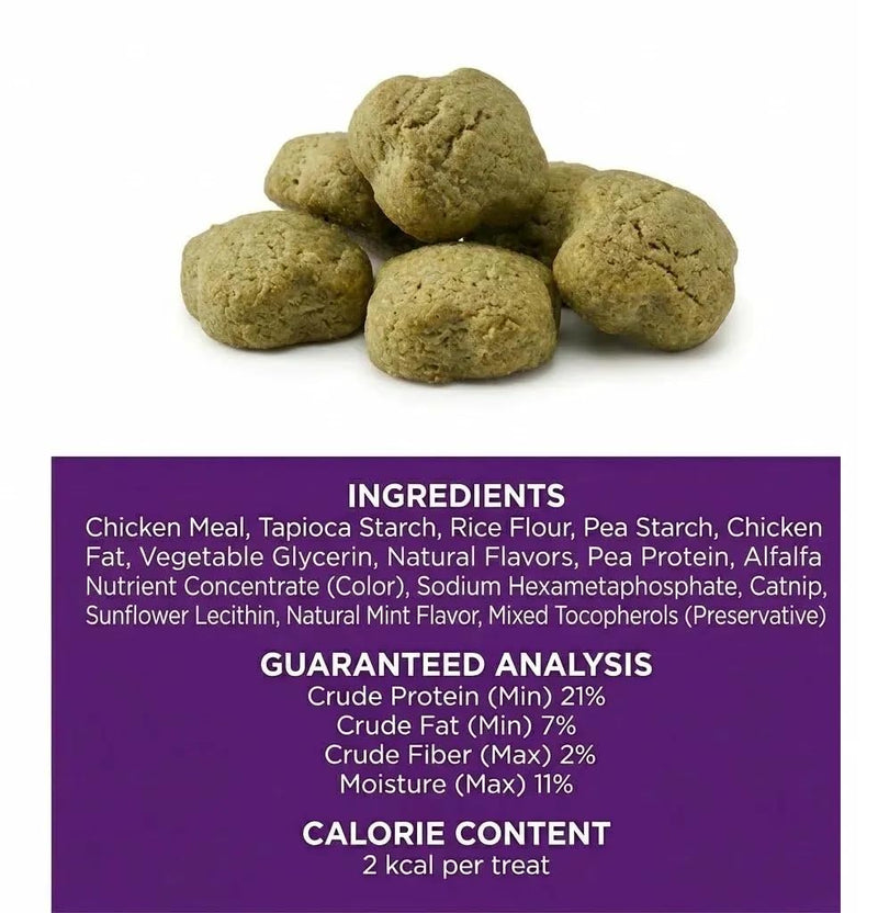 Cat Dental Treats with Catnip - Crunchy Teeth Cleaning Treats for Cats with Breath Freshener - Grain Free Dental Cat Treats for Indoor Cats Plaque Tartar Control - Made in USA - 3oz Resealable Bag 3 Ounce (Pack of 1)
