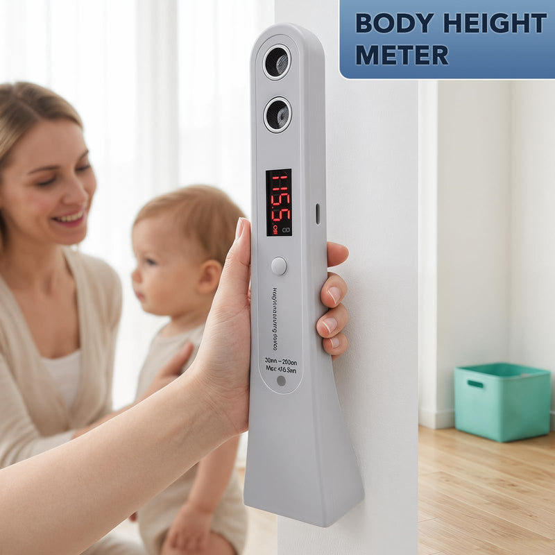 Digital Body Height Measurement Tool, Rechargeable Portable Electronic Height Meter with Data History, Accurate One-Key Stadiometer for Home Travel All Ages, Only Display in Centimeters