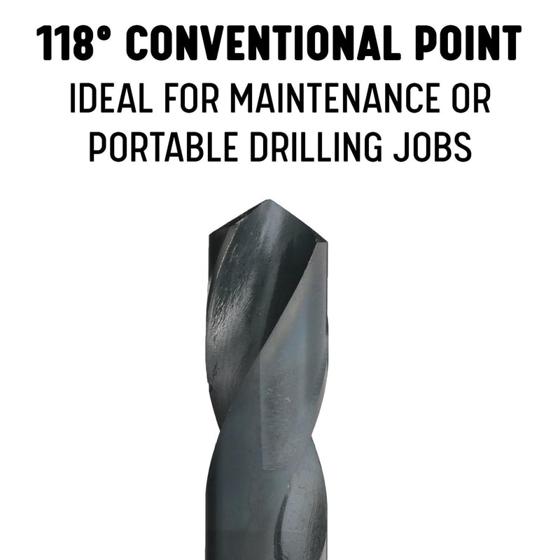 Drill America - DWDRSD1-1/4 1-1/4" Reduced Shank High Speed Steel Drill Bit with 1/2" Shank, DWDRSD Series 1-1/4"