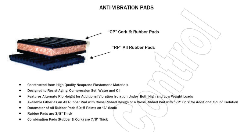 4 Pack of Anti Vibration Pads 4" x 4" x 7/8" Rubber/Cork Vibration isolation pads 4" X 4" X 7/8"