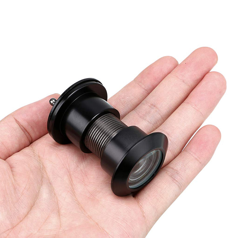 Sumnacon Large Door Viewer 220-degree with Heavy Duty Rotating Privacy Cover, Solid Brass Security Peephole for 1.65" to 2.16" Doors for Home Office Hotel, Black 28mm