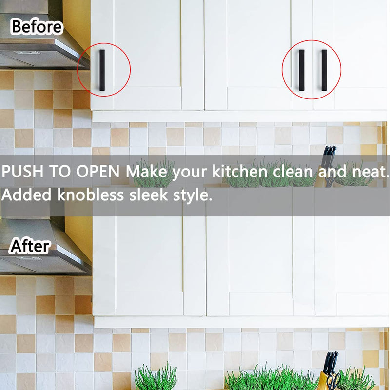 4.21" Push to Open Cabinet Hardware CBRIVE 10 Pack Push Latch & Lock for Hidden Door Touch Latches and Catch Push Release Drawer Pull Tip on RV Closet Close Strong Pop Out, White 4.21in - 10 Pack