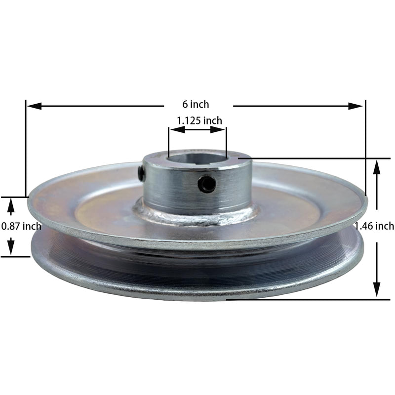 AB600-1 1/8 Single Groove Web Sheaves, v Belt Pulley 1 1/8 inch bore 6" OD,Motor Pulley Carbon Steel for A B 5L 4L V-Belts