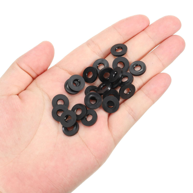PATIKIL M5 Rubber Flat Washer, 60 Pack 5mm ID 11mm OD 1.6mm Thick Sealing Spacer Gasket Ring for Faucet Pipe Water Hose Fastener Bolt, Black 5x11x1.6mm