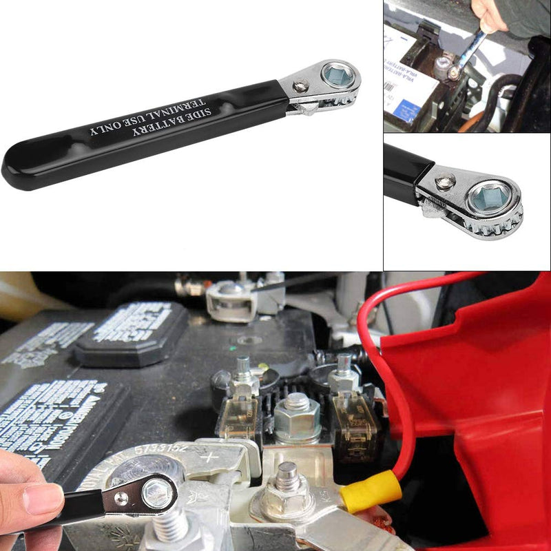 Side Terminal Wrench, 5/16" 6 Side Terminal Battery Ratchet Point End Insulated Handle Wrench Auto Repair Wrench Tool