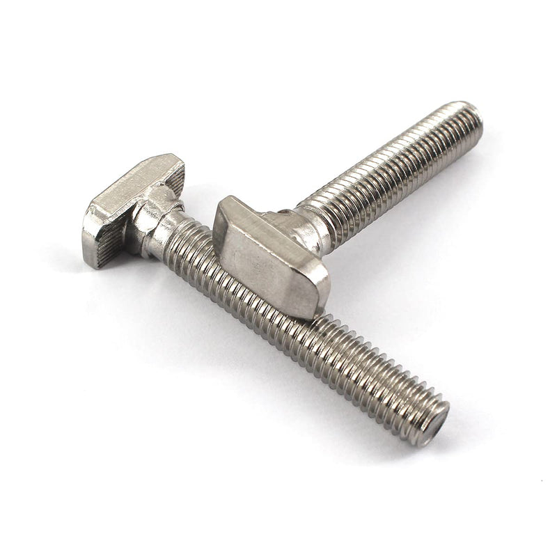 20Pcs M8x25mm 304 Stainless Steel T-Slot Bolt 40 Series Aluminum Profile T-Shaped Screw Bolt Fastener 17.8mm Head Size M8x25