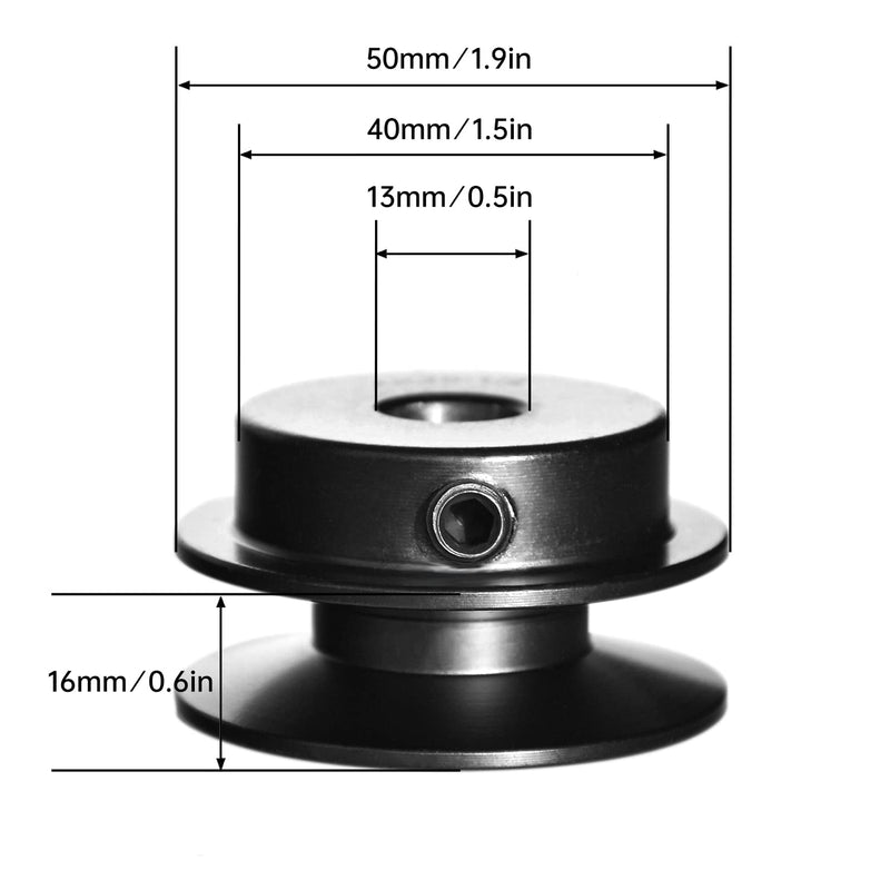 AK20-1/2 V-Belt Pulley, 2" OD 1/2 Inch Bore V-Belt Sheave, Single Groove, A Belt Section, Cast Iron, for V-Belt