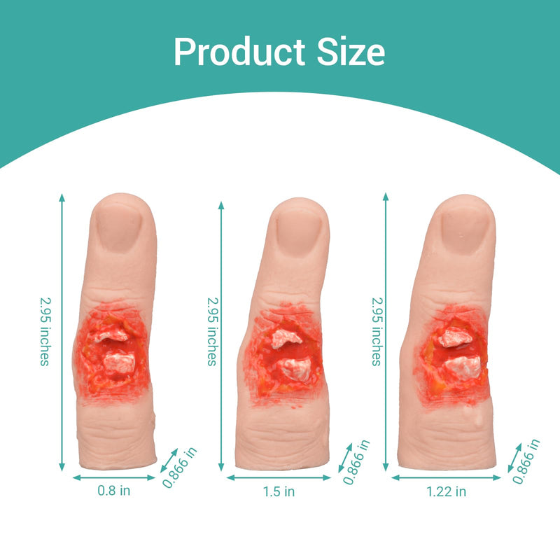 Wearable Finger Fracture Wound Trainer, Finger Injury Simulation Model with Glove, Realistic Fracture Wound Packing Trainer for First Aid & Workplace Safety Training