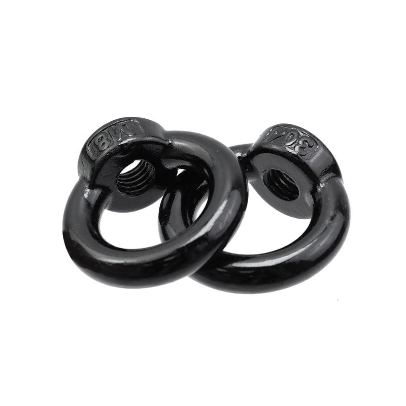 Lifting Eye Nut Stainless Steel 304,6PCS 5/16" UNC(M8) Heavy Duty Marine Grade, Hardware Ring Shaped Eye Bolt-Black M8