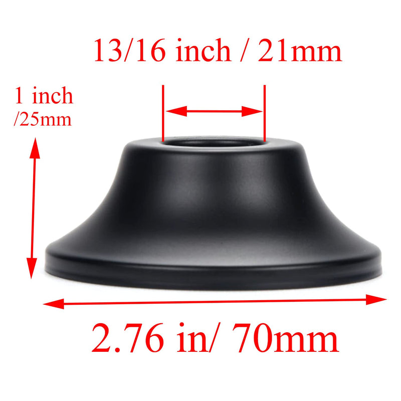 1/2" Stainless Steel IPS Bell Flange Matte Black 13/16 Opening x 2-3/4 OD Exterior Diameter