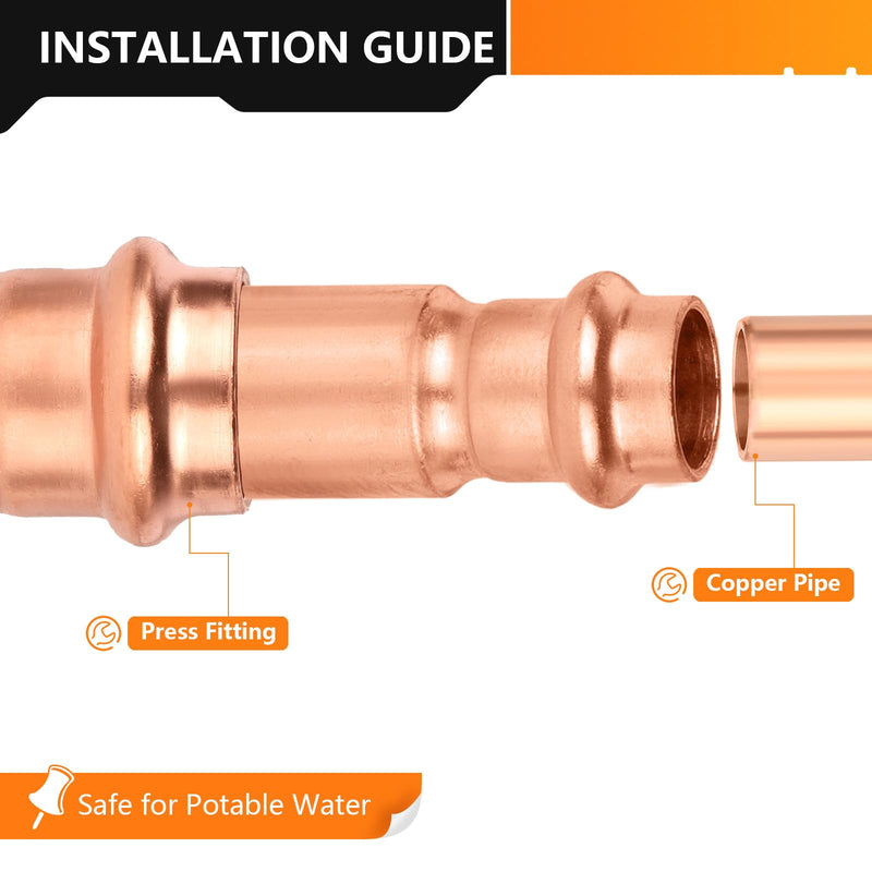 10PC HeSun 3/4" FTG x 1/2" Copper Press Bushing Reducer(PRESS031-10) 10 3/4" FTG x 1/2" Press