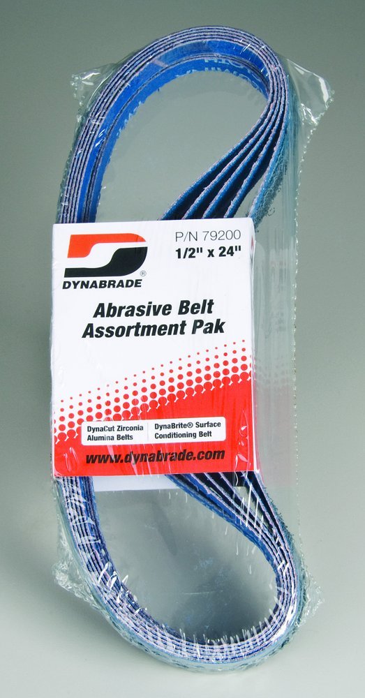 Dynabrade (79200) Belt Assortment Pak | 1/2"" (13 mm) Wide x 24"" (610 mm) Long | Assorted DynaCut and DynaBrite Belts | For Use with Dynabrade Abrasive Belt Tools