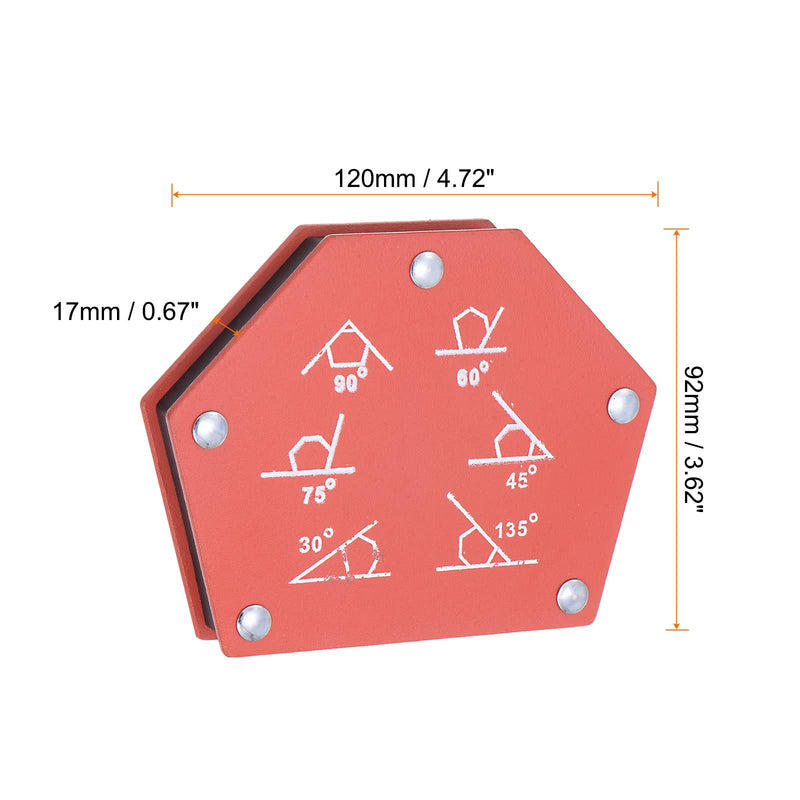 HARFINGTON Arrow Welding Magnet Holder, 55LBS 30，45，60，75，90 Degree Multi‑Angle Six Sides Magnetic Metal Clamps Working Tools for Welding, Soldering, Assembling 120 x 92 x 17mm