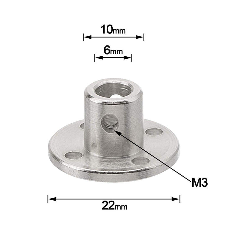 2 Pack 6mm Flange Coupling Connector, Rigid Guide Steel Model Coupler Accessory, Shaft Axis Fittings for DIY RC Model Motors, High Hardness Coupling Connector-Silver. (2 pcs 6mm) 2 pcs 6mm