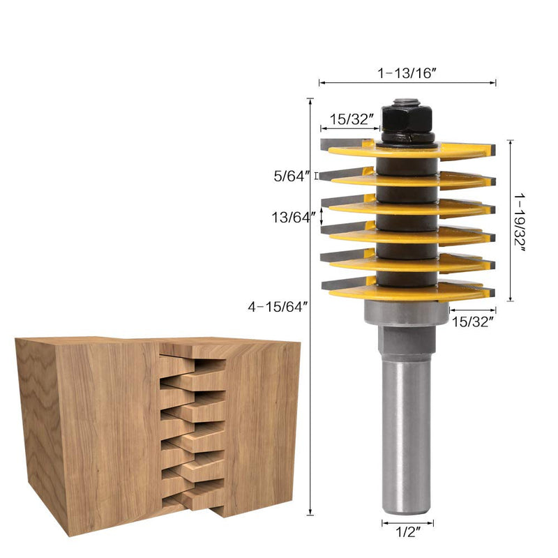 Finger Joint Router Bit Finger Joint Router Bits 1 2 Inch Shank Finger Joint Router Bit Woodworking Milling Cutter with Bearing