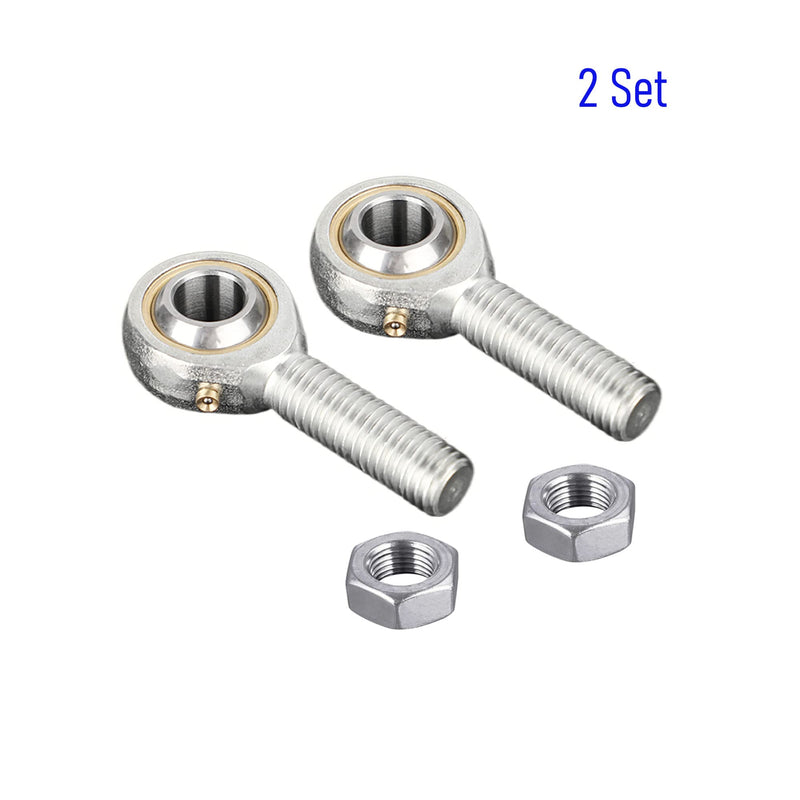 POSB3 Spherical Rod End Bearings 3/16" Bore Pre-Lubricated Joint Bearings Set, Self-Lubricating Rod End #10-32 Male Thread Connector Bearing with Jam Nut, 2 PCS POSB3 POS