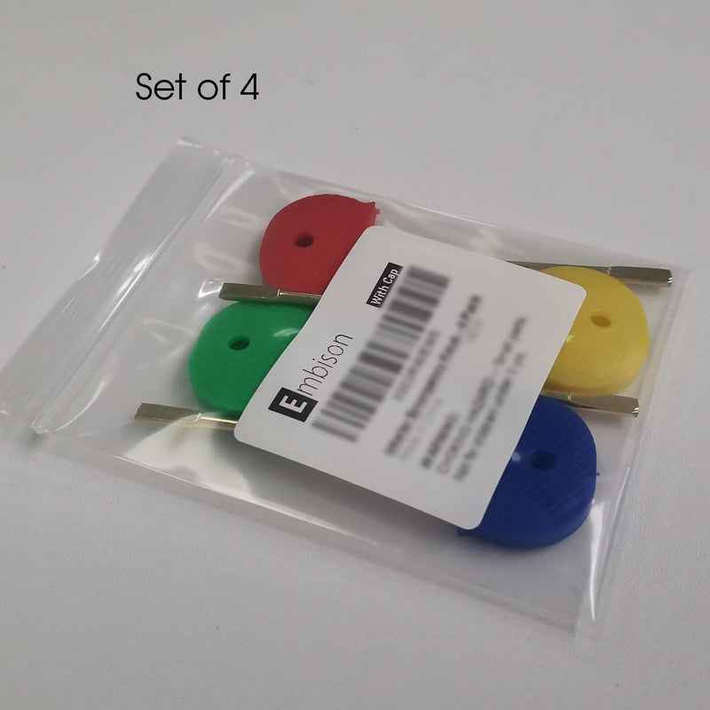 Bathroom/Bedrooom Door Key Emergency Key, Door Key Replacement Solid Key for Interior Door - 4 Pack (Gold with Cap) Gold with Cap - NewNest Australia