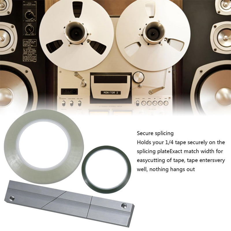 Tape Splicing Block Set 1/4 10 Inch Professional with Leader Tapes for Revoxsonido 1/4 10 Inch Open Reel to Reel Tape Media