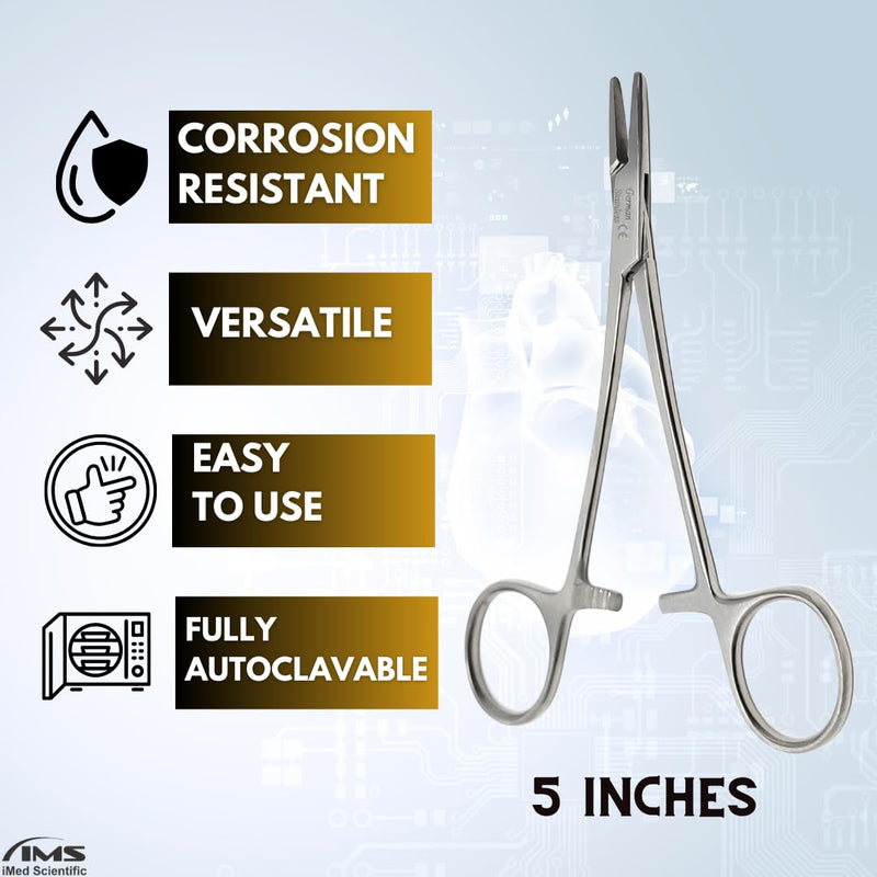 Webster Needle Holder Suture Driver with Smooth Jaws 5" Forceps Made of Premium Grade Stainless Steel Comes in Locking Handle