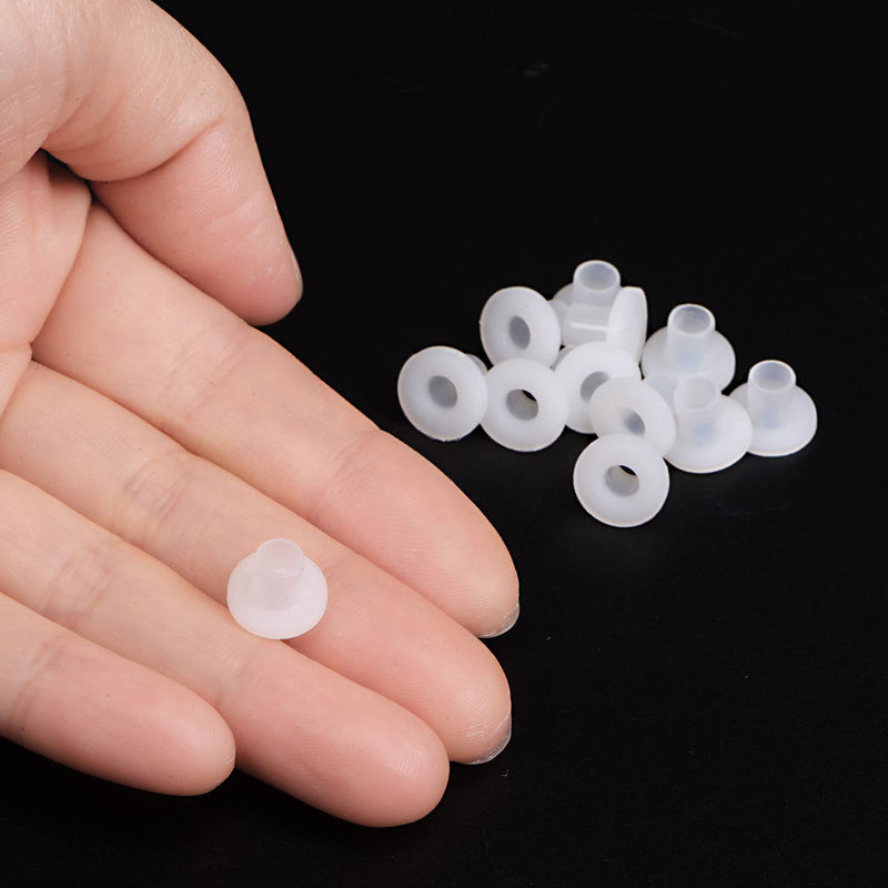 HARFINGTON 12pcs Flanged Sleeve Bearings 4mm Bore 5mm OD 7mm Length Nylon Bushings for Shaft, White 4mm x 5mm x 7mm