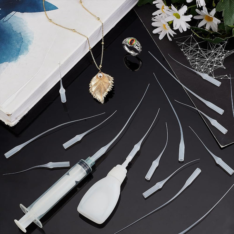 PH PandaHall 400pcs 2.7 4.7 Inch White Glue Tip, Glue Extender Plastic Glue Bottle Micro Tip Ultra Fine Glue Tip, Precision Glue Applicator for Arts, Crafts Hobby Projects Adhesive Dispensers 2.7~4.7" White-400pcs