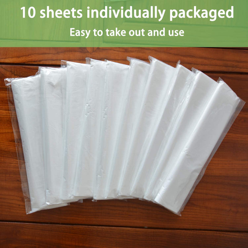 10 Piece Painter Plastic Drop Cloths Sheet,Waterproof Anti-dust Cover,9x12 Feet Disposable Tarp for Painting for Couch/Furniture Cover 10 Sheets Transparent