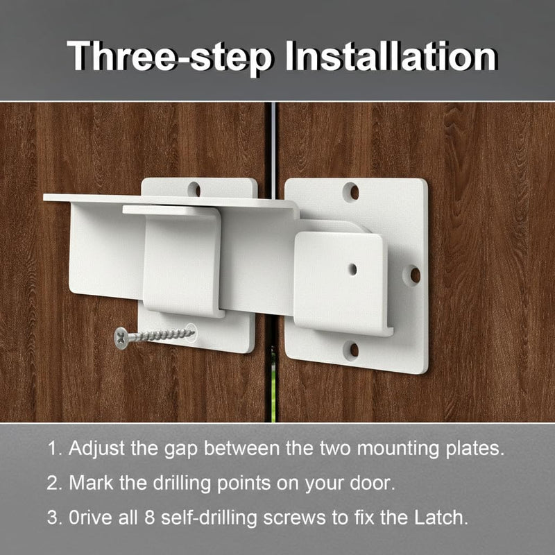 9 inch Flip Gate Latch Lock with Padlock Hole, 4mm Aluminum Anti-Rust Alloy Door Latch for Outdoor Wooden Fence, Sliding and Swing Open Door,Wooden Fence, Barn Door, Shed,Yard,Screws,White (9”) 9”