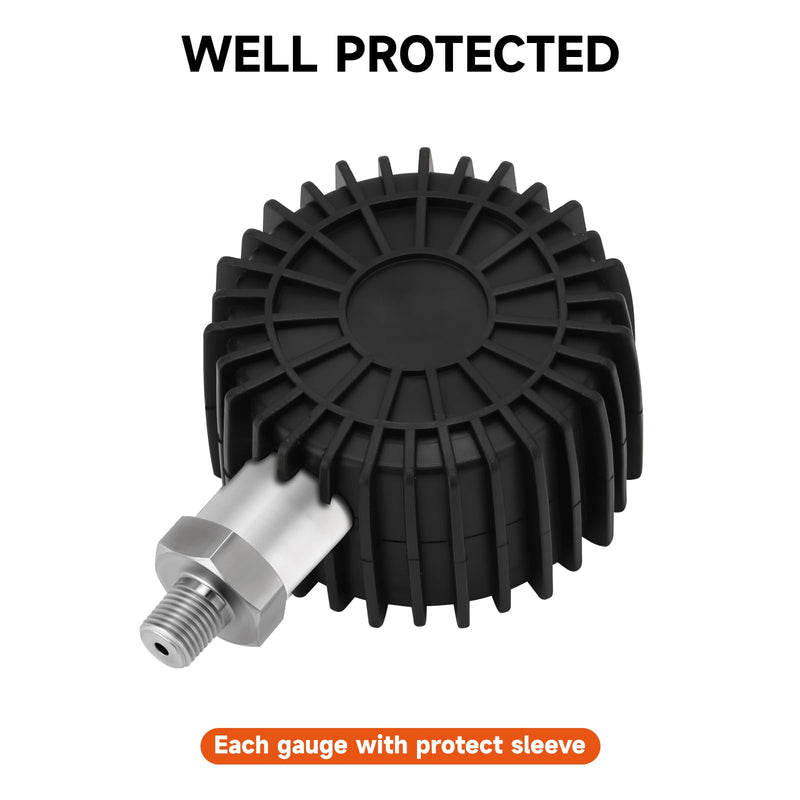 3-1/8" Dial Size, Digital Pressure Gauge, 0-100psi/bar/Mpa/Kpa, 1/4" NPT Lower Mount, 0.25% Accuracy 3-1/8",0-100PSI