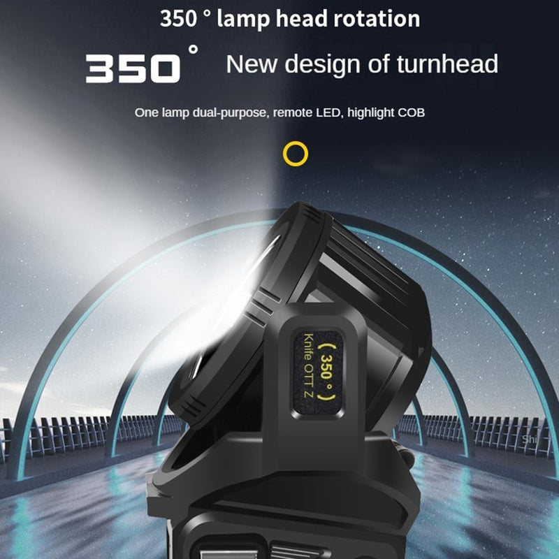 1300000 L Spotlight, Rechargeable Led Spotlight Flashlight with 350° Rotate Head, 9 Modes Super Bright Spot Lights Outdoor Handheld, IPX6 Waterproof Solar Flashlight for Emergencies X-Large LT-CL012 - NewNest Australia