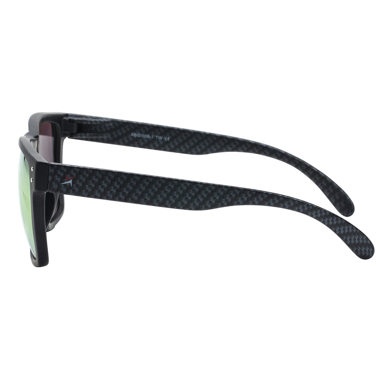 X Power ANSI Z87+ Extra Large Weekenders Safety Sunglasses Impact Resistant Polycarbonate Lens & Frame (Made In Taiwan) 011 Black & Carbon Fiber Frame / Red Mirror Lens