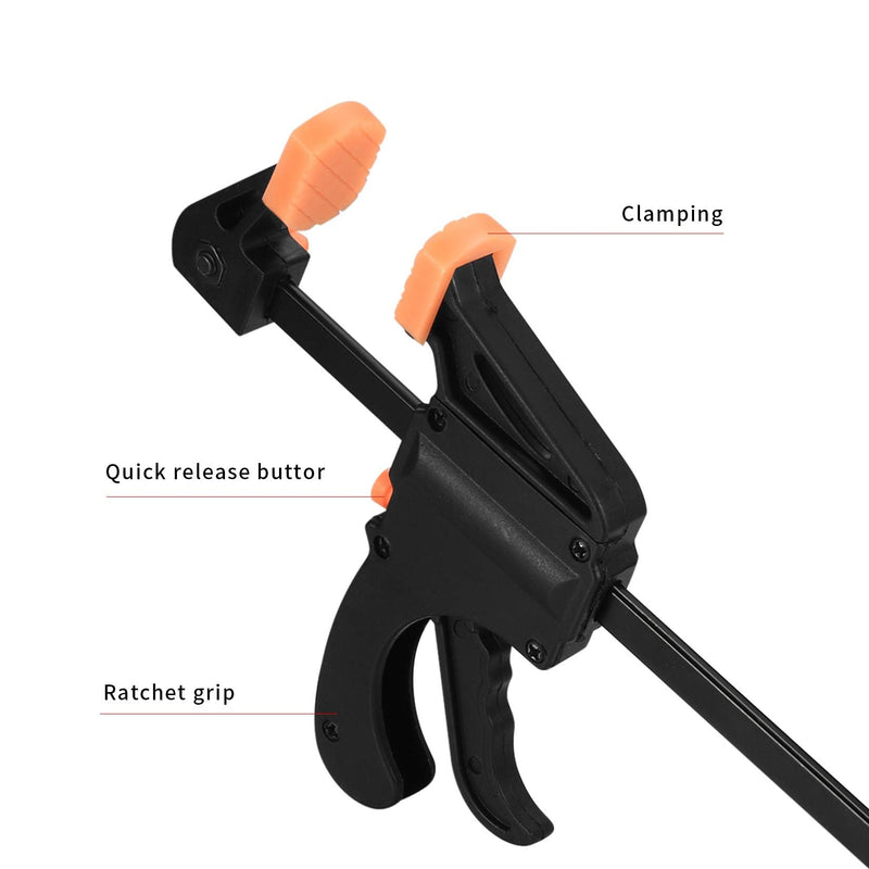 4 Inch Bar Clamps for Woodworking, 5 Pcs Trigger Quick Grip Clamps, One Handed Ratchet Wood Working Clamps, Mini Small Bar Woodworking Clamps for Wood Gluing Crafts 4Inch