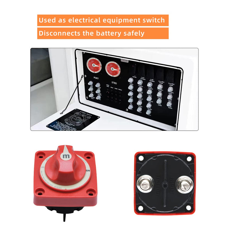 M Series Battery Switch 6006, Marine Battery Switch 48V 300A Power, for Boat Battery Single Circuit On/Off