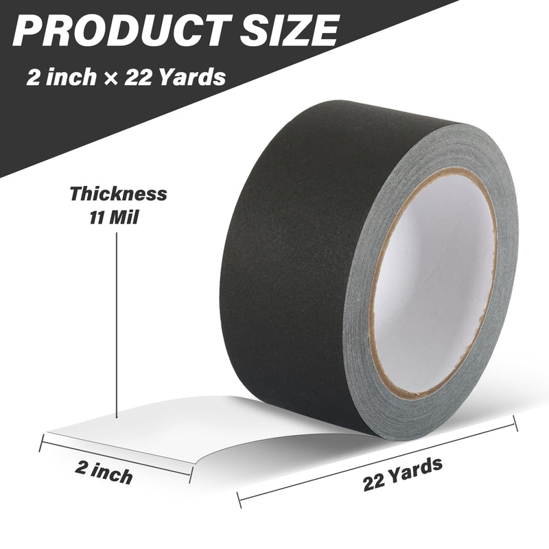 GEYYANG Gaffers Tape 2 Inch x 22 Yards,Professional Grade Black Gaffer Tape - No Residue,Non-Reflective,Heavy-Duty Waterproof Matte Gaff Cloth Tape for Photography,Filming Backdrop,Stage Setup 2in × 22yd 1