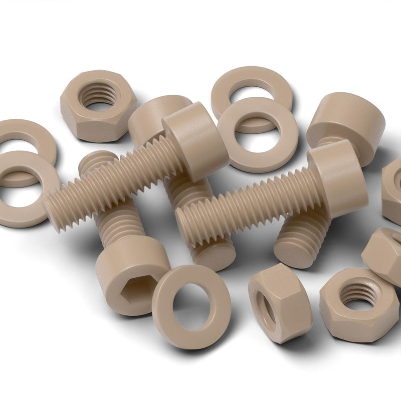 5 x PEEK Hex Socket Head Screws M6 x 20 mm Nuts & Bolts - Peek Plastic Nuts and Bolts, Anti Corrosion, Chemical Resistant, high Temperature Resistance (15/64 x 25/32 in)